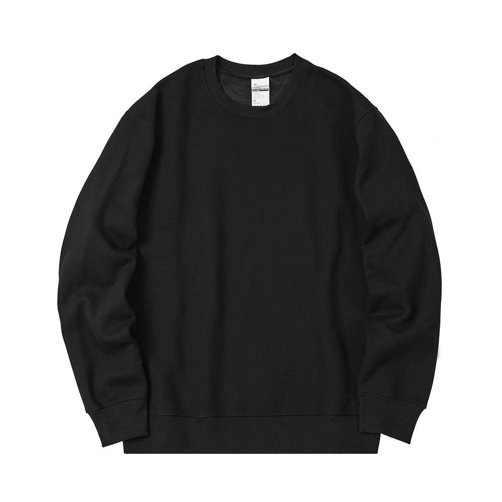 +82GALLERY Plain Sweatshirt_BLACK - plus82gallery