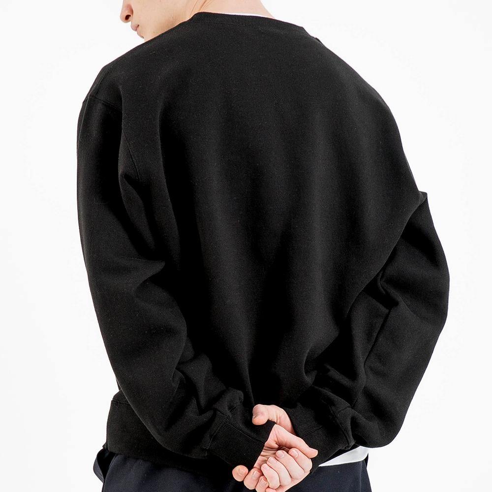 +82GALLERY Plain Sweatshirt_BLACK - plus82gallery