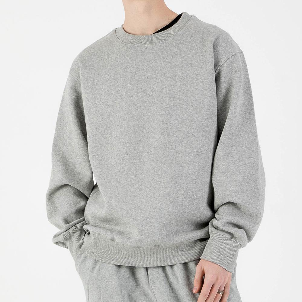 +82GALLERY Plain Sweatshirt_MELANGE - plus82gallery